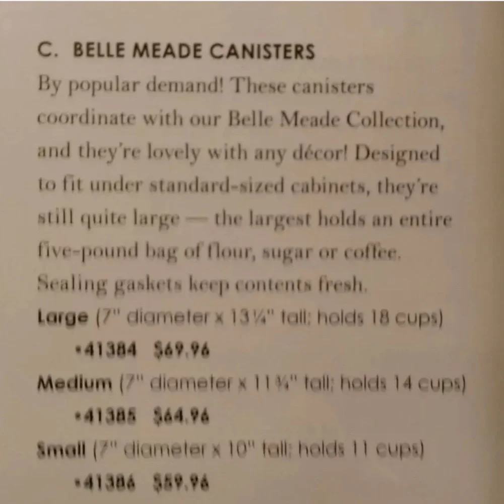 Southern Living at Home Belle Meade Canister Set of 3